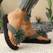 Women's Fashionable Flat Sandals Floral Decor Casual Beach Outerwear Summer_vogvips.com