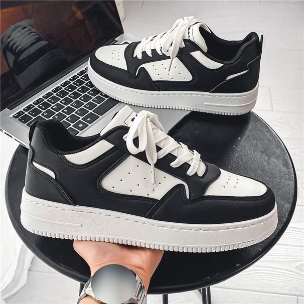 Men's Breathable White Casual Sneakers - Lightweight Low-Top Slip-On Shoes For Everyday Wear, Comfortable Round-Toe Design With Rubber Sole_vogvips.com