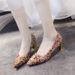 Red Gold Pointed-toe High-heeled Shoes With Chinese Embroidery And Rhinestone Wedding Shoes, 5 Cm Thick Heel, High Quality, Red Shoes_vogvips.com