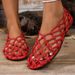 Women's Hand Woven Flat Bottomed Ballet Shoes Genuine Leather Mary Jane Shoes Sheepskin Version_vogvips.com