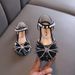 Girls Bow Princess Girls One-shoe Leather Shoes Half Sandals_vogvips.com