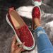 plus Size Women's Casual Glitter Rhinestone Slip-On Shoes Thick Soled Spring Autumn New Style Lazy Shoes_vogvips.com