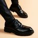 Men's Casual Leather With Crocodile Pattern, Fashionable Thick Soles, Raised Inner Wedding Shoes, Youth British Style_vogvips.com