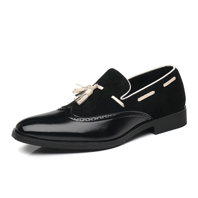 Men's slip-on bean shoes men's plus-size fringe loafers_vogvips.com