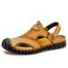 First Layer Cowhide Pure Cowhide Sandals Men's Summer Men's Sandals Casual Baotou Beach Shoes Men's Sandals Men's Shoes_vogvips.com