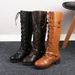 New 25. Foreign Trade Round Toe Square Heel Women's Boots High Top Autumn And Winter New Style_vogvips.com