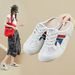 Half Tray Mesh White Shoes Female Student Height-increasing Shoes Breathable Board Shoes Casual_vogvips.com