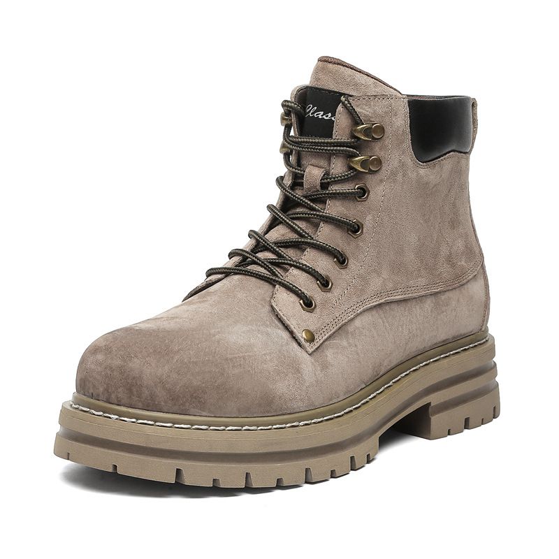 Thick-soled Heightening Rhubarb Boots, Men's And Women's Martin Boots, Casual Mountaineering Kicks, Not Bad Tooling Boots_vogvips.com