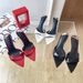 2023 Summer Korean Style Simple Shallow Mouth Sandals Fashion Square Toe One-Strap Solid Color Stiletto Heel Slippers_vogvips.com