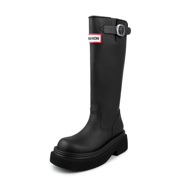 Sheepskin Version~ Outdoor Red Rain For Women 2025 New Round Toe Thick Sole High Tube Riding Over-the-Knee Long Boots_vogvips.com