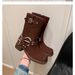 Women's Shoes Nubuck Leather Retro Western Boots Autumn And Winter New Thick Heel Rubbed Color Distressed Mid Calf Boots Knight Boots Martin Boots_vogvips.com