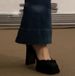 French Waterproof Platform Peplum High Heel Shoes, Extra-high Thick Heel Women's Shoes, 9CM Square Toe Elegant Shallow-toe Single Shoes_vogvips.com