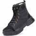 Men's Steel Toe Safety Boots, Anti-Smashing Anti-Puncture, Canvas Microfiber Leather Upper, EVA Sole For Construction & Factory Workers_vogvips.com