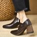 Women's Retro High Heeled Shoes Plus Size Side Zipper Chunky Heel Deep Mouth Professional Single Shoes_vogvips.com