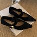 Korean Version Pointed Head Shallow Mouth One-word Buckle With Flat Bottom Low Heel Single Shoes 2025 New French Retro Suede Mary Jane Women_vogvips.com