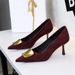 9517-K206 European And American Style Banquet Women's Suede Stiletto Professional Work Pointed Toe Single Shoes, Elegant_vogvips.com
