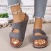 2026 Summer New Large Size Double Buckle Velcro Thick-Soled Women's Beach Open-Toe Sandals Wholesale_vogvips.com