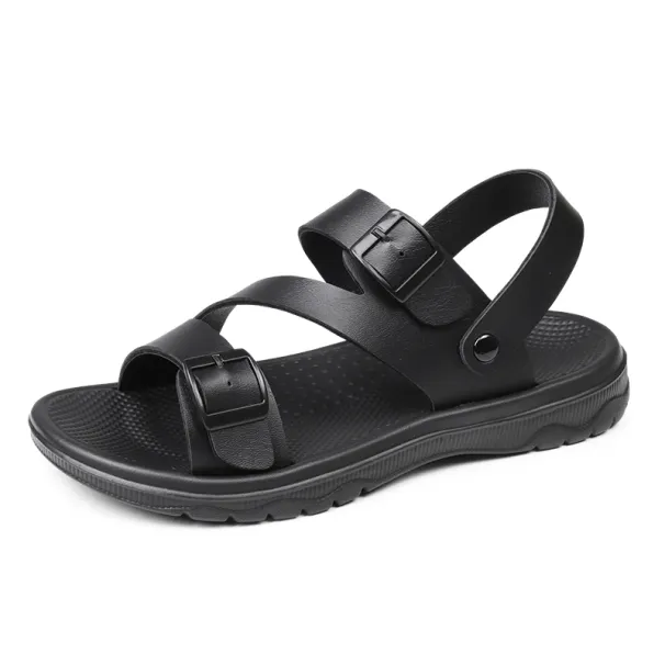 Summer Sandals For Men Outdoor Casual Sport Slippers PU Leather Non-slip Breathable Roman Beach Flip-Flop Garden Shoes_vogvips.com