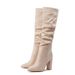 Plus-size Black Gauze Fashion Pointy Boots For Women With Thick Heels_vogvips.com