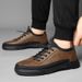European Warm Series 2025 Spring/Summer New Casual Men Genuine Leather Sneakers Trendy Fashion Sports Men's Single Plush Cotton Shoes_vogvips.com