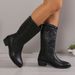 New Martin Embroidered High Heel Women's Shoes Wooden Sole Mid-Calf Western Cowboy Boots Winter_vogvips.com