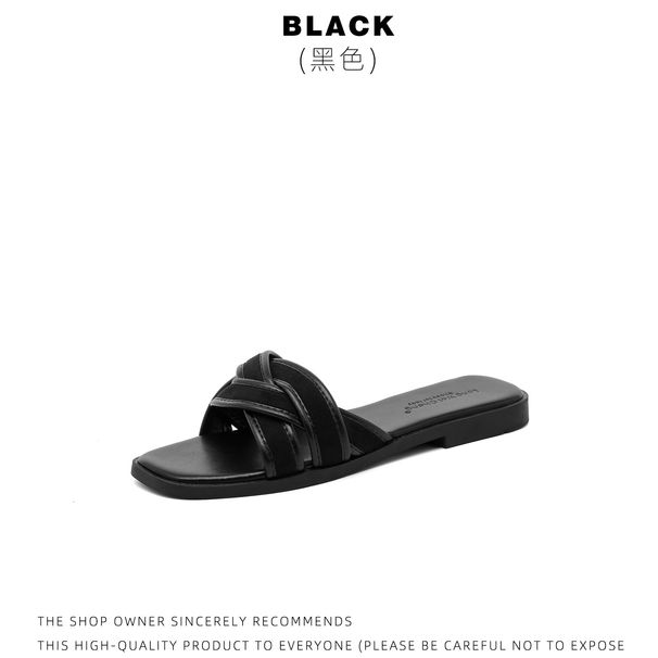 2026 New Factory Direct Sale Casual Wide Strap Flat Sandals, Open-Toe Hollow-Out Simple Cross-Strap Slip-On Beach Shoes For_vogvips.com