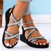 Women's Fashion Trend Anti-slip Wear Comfortable Soft-soled Bright Sandals With Belt_vogvips.com