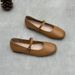 Mary Jane Genuine Leather 2025 Spring Summer Literary Casual One-Strap Round Toe Flat Soft Cowhide Simple Women's Shoes_vogvips.com