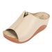2022 New Sandals For Women's Outerwear, Comfortable Sloping Heel Slippers, Minimalist Large Size_vogvips.com