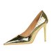9611-7 European And American Style Sexy Slimming Shallow Mouth Pointed Toe Ultra Heel Metal Stone Pattern Retro Women's_vogvips.com