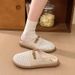 Summer Woven Mesh Headband Half-trousers Women's 2.5CM Soft Sole Anti-slip Müller Shoes, For Casual Wear And Lounging, Ankle Strap Sandals_vogvips.com