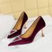 1818-K36 European And American Style Banquet High-heeled Shoes With Thick Suede, Shallow Cut, Pointed Toe, Triangular_vogvips.com