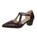 Women's Plus Size Mid Heel Leather Shoes Summer New Style Pointed Toe Chunky Heel Hollow Single Retro Woven_vogvips.com