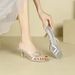 SX-V8 Open Flip-Flops Women Square Toe Thin Casual Sandals Lazy High Heel Slippers For Outdoor Wear_vogvips.com