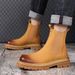 European Warm Series Men 2025 Autumn Winter Mid-top British Style Chimney Warm Snow Black Fleece Martin Boots Trendy_vogvips.com