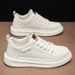 Men's White Board Shoes Thick Platform Waterproof Wear-resistant Korean Style Fashion Casual Sports Sneakers Lightweight_vogvips.com