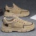 Men's Waterproof Slip-Resistant Work Shoes - Breathable Mesh Casual Sneakers For Construction & Outdoor Activities (Black/Tan)_vogvips.com