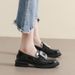 Thick-soled Small Leather Shoes For Women, Retro One-pedal Rhinestone Single Shoes, British Style Loafers For Women_vogvips.com