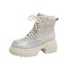 Gypsophila Rhinestone Martin For Women 2023 Autumn Winter New Low-Cut Round Toe Chunky Heel Lace-Up Outdoor Boots_vogvips.com