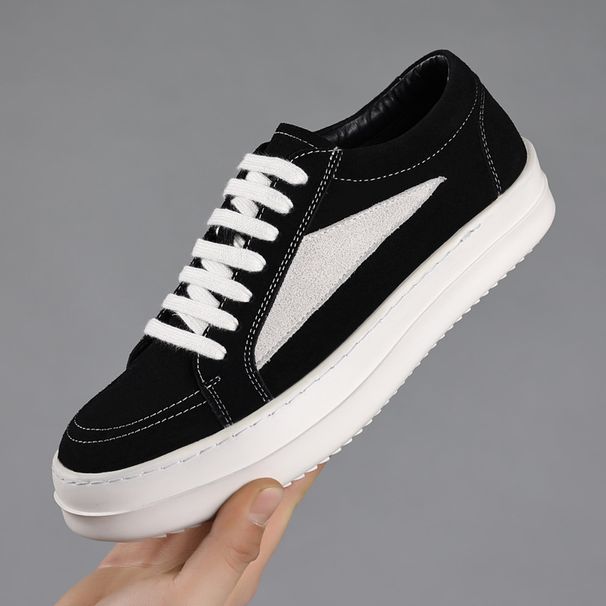 First Layer Cowhide Men's Shoes Leather Breathable Niche Fashion Casual Men's Shoes Bread Shoes American Men's Platform Shoes_vogvips.com