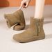 Soft Soled Thick Soled Snow Boots With Soft Leather, Women's New Fur Integrated Winter Boots, Warm Cotton Shoes_vogvips.com
