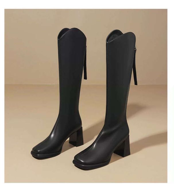 2025 Slimming Long Boots V-neck, Petite Tall Boots, Slim Boots For Women 2025 Autumn/winter New High-heeled Knight Boots, Long Boots_vogvips.com