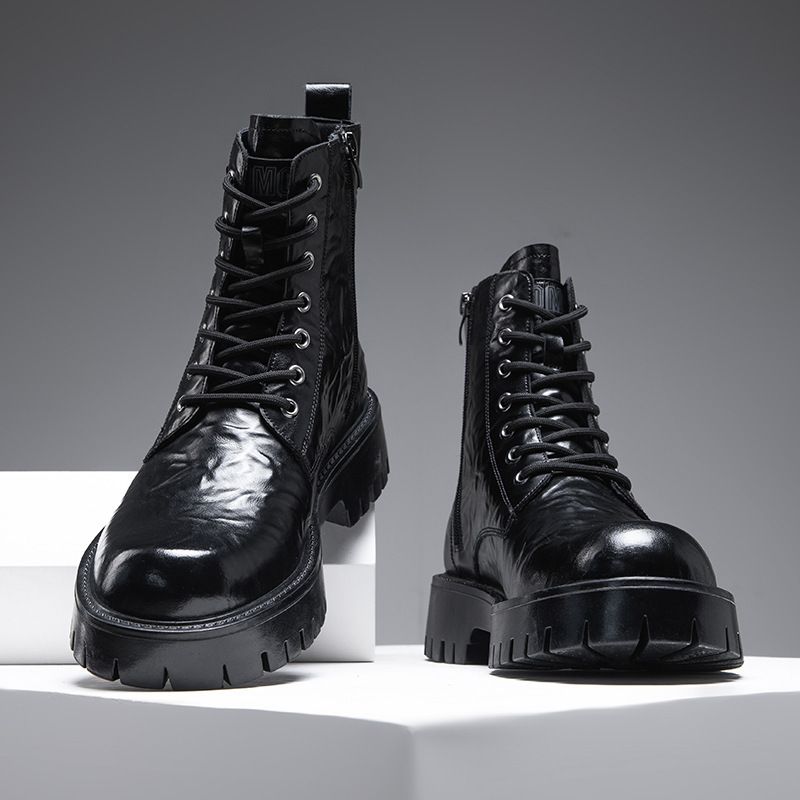 European Warm Series Martin 2025 Winter New Mid-Calf Workwear British Style Chic Leather Men's Fleece-Lined Warm Cotton Boots_vogvips.com