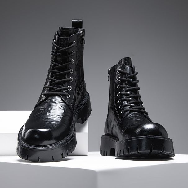European Warm Series Martin 2025 Winter New Mid-Calf Workwear British Style Chic Leather Men's Fleece-Lined Warm Cotton Boots_vogvips.com