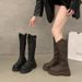 High Tube Slim Women 2025 Autumn Winter New British Style Over-the-Knee Long For Petite Thick-Soled Knight Boots_vogvips.com
