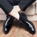 European Warm Series Fashion Glossy Martin Casual Side Zipper Pointed Leather Boots Trendy Small Men's Shoes Size 38_vogvips.com
