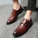 Plus Size Spring New British Style Business Formal Pointed Toe Leather Men's Trendy Slip-On Casual Shoes_vogvips.com