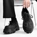 ShoeVault Houston Shoes! Thick-Soled Derby Low-Cut Big Toe Casual Leather Men's Stylish Shoes_vogvips.com
