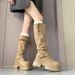 Post-apocalyptic Style Over-the-Knee For Women 2025 Autumn Winter New Thick-Soled Suede Slouch Two-Way Wear Riding Boots_vogvips.com
