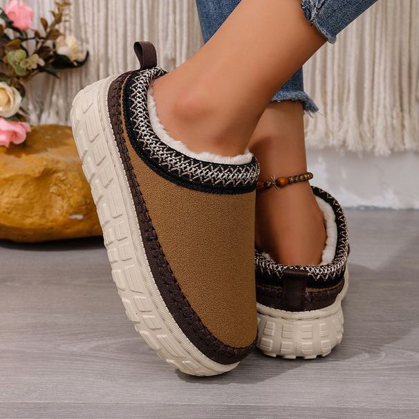 Women's Shoes Large Size Thick Soled Slippers For Women Autumn And Winter New Style Plush And Thickened Warm Slip On Cotton Slippers For Women_vogvips.com